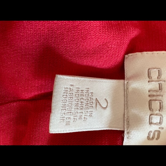 Chicos summer textured ankle length dress textured pattern size 12 (Chicos 2) - Picture 4 of 6